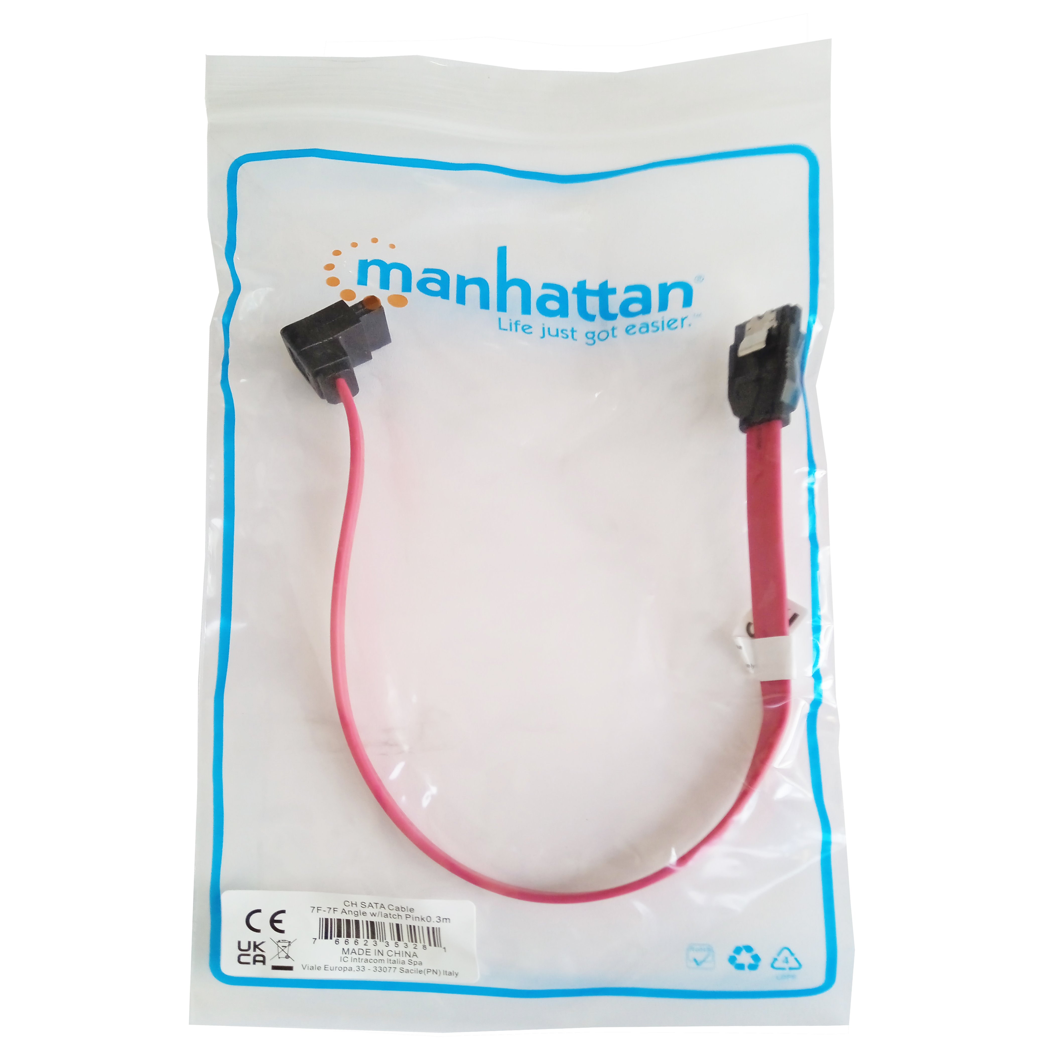 Cavo S-ATA 6GBs Interno Angolato 30 cm - Manhattan ICOC SATA6-AN-030