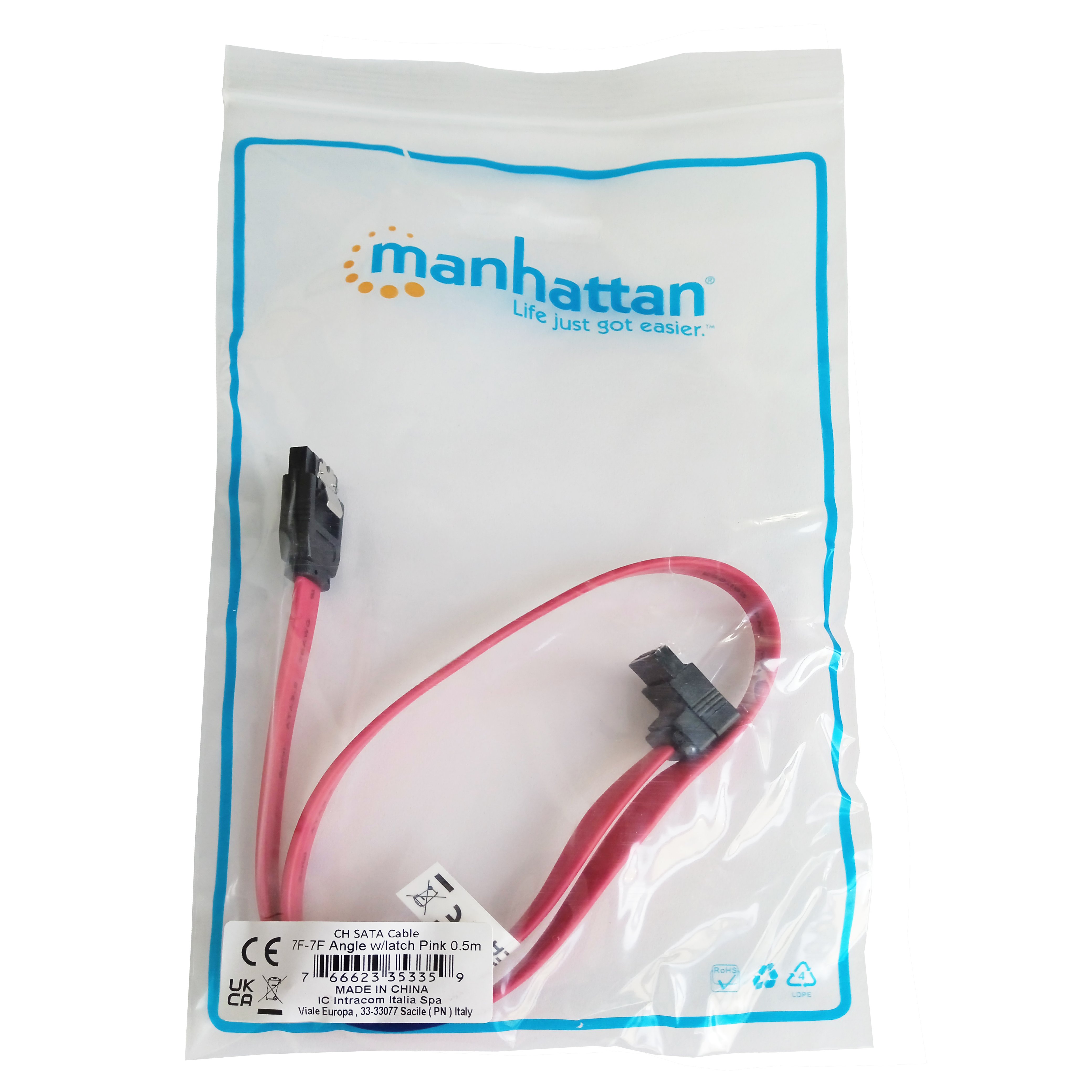 Cavo S-ATA 6GBs Interno Angolato 50 cm - Manhattan ICOC SATA6-AN-050