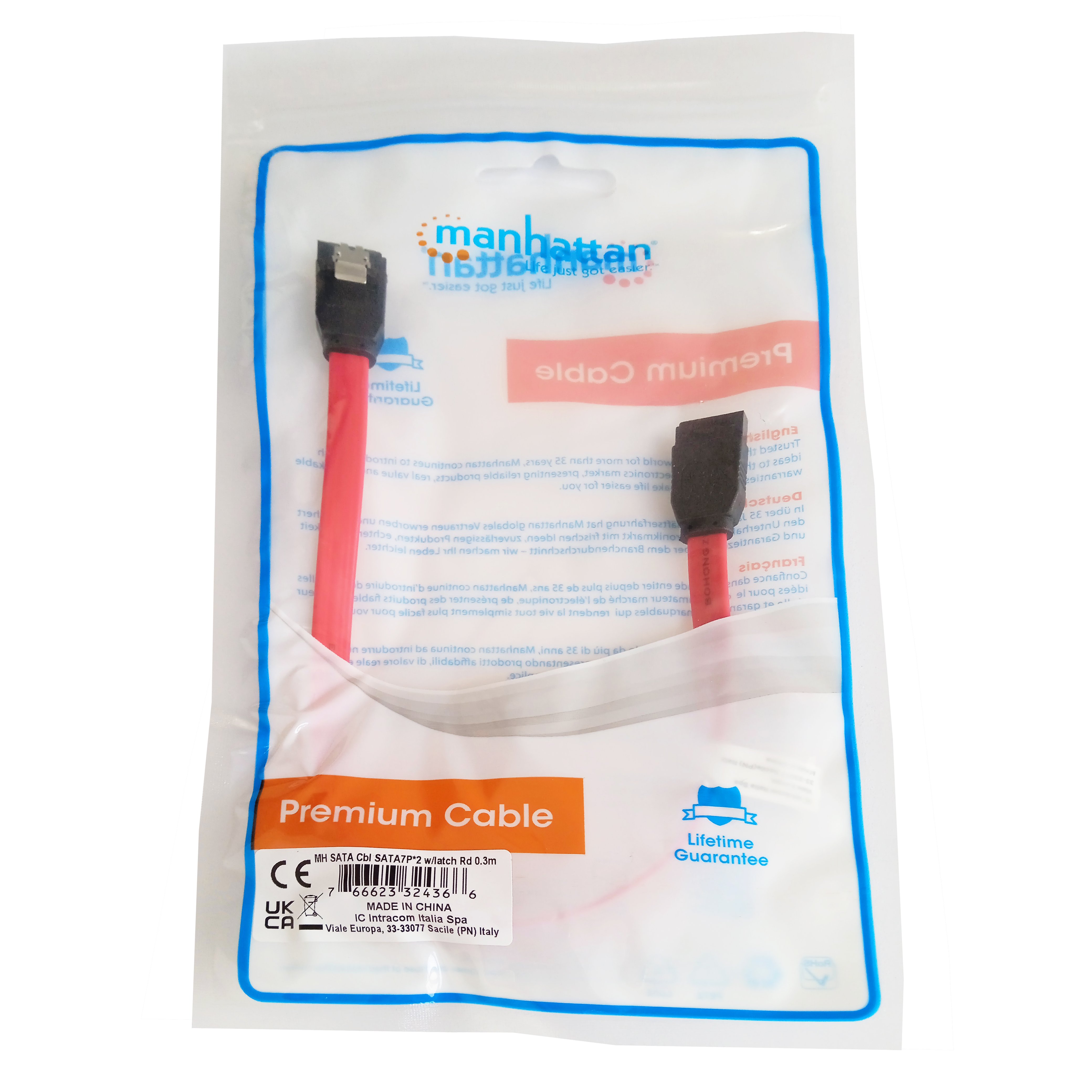 Cavo S-ATA 6GBs Interno 30 cm - Manhattan ICOC SATA6-CL-030