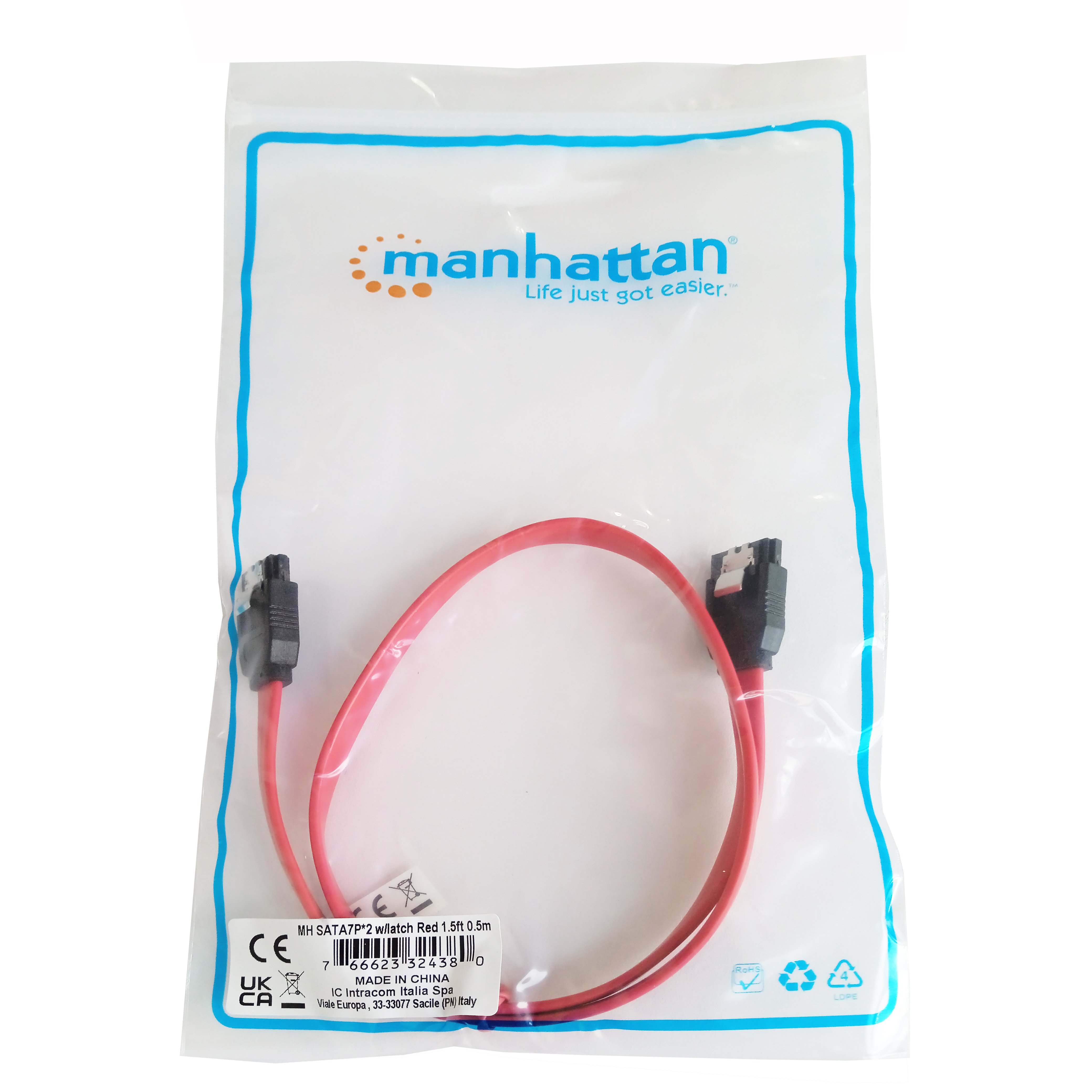 Cavo S-ATA 6GBs Interno 50 cm - Manhattan ICOC SATA6-CL-050