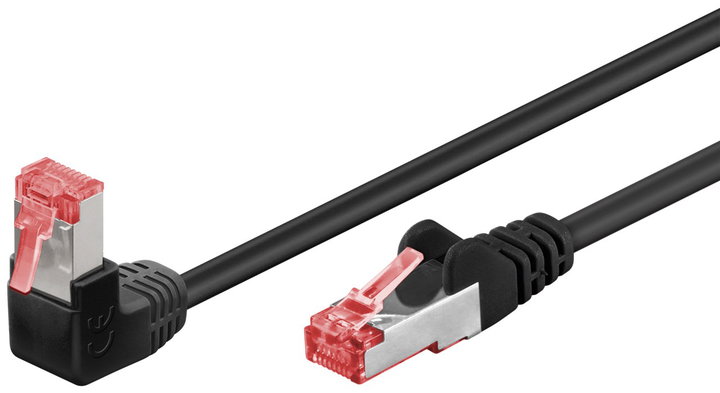 Patch network cable Cat 6 S/FTP 2 m angled connector 90 ° copper - Goobay ICOC SF 6 - 020 -BKA