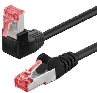 Patch network cable Cat 6 S/FTP 3 m angled connector 90 ° copper - Goobay ICOC SF 6 - 030 -BKA