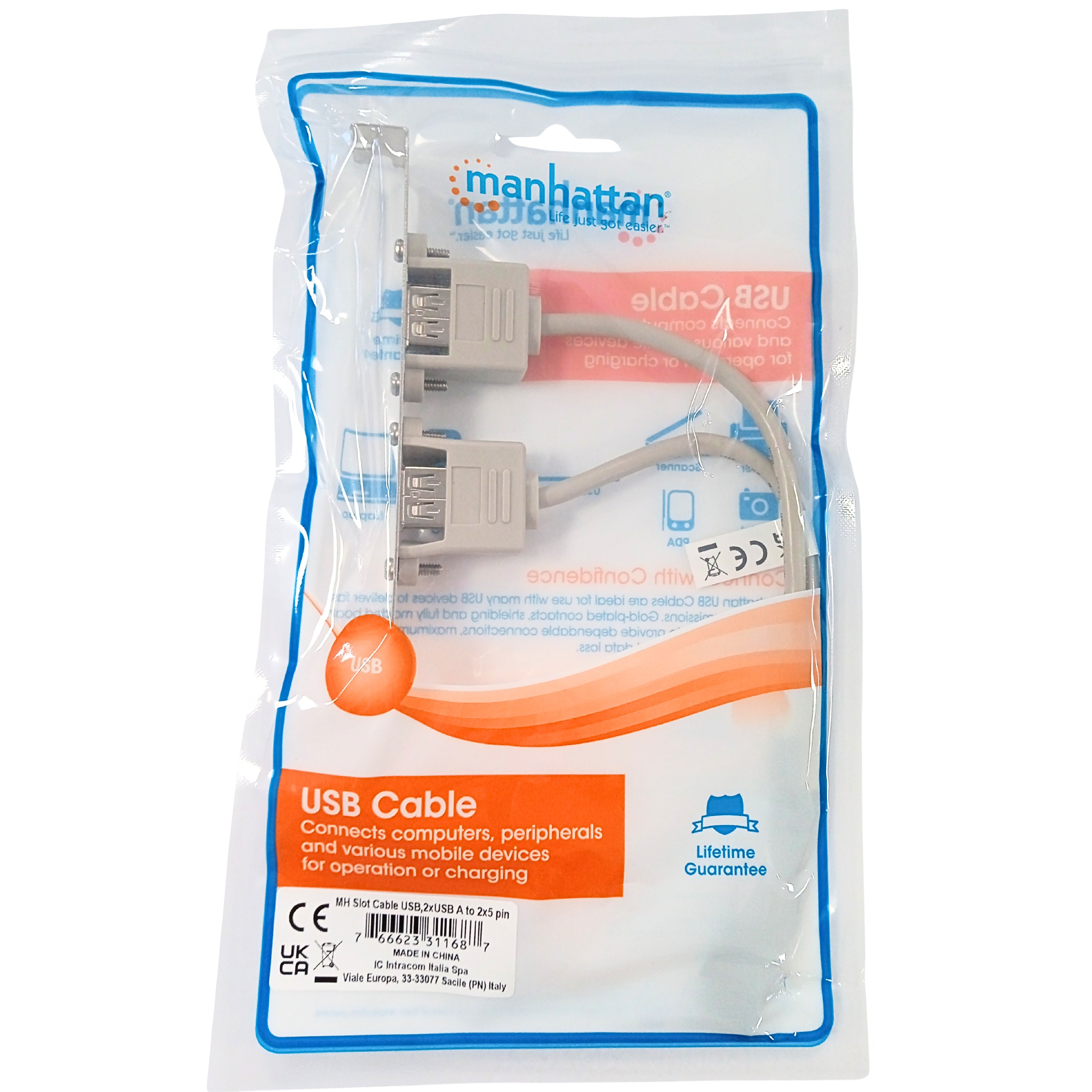 Cavetto Slot USB 2.0 2x 5pin - Manhattan ICOC SLOT-USB