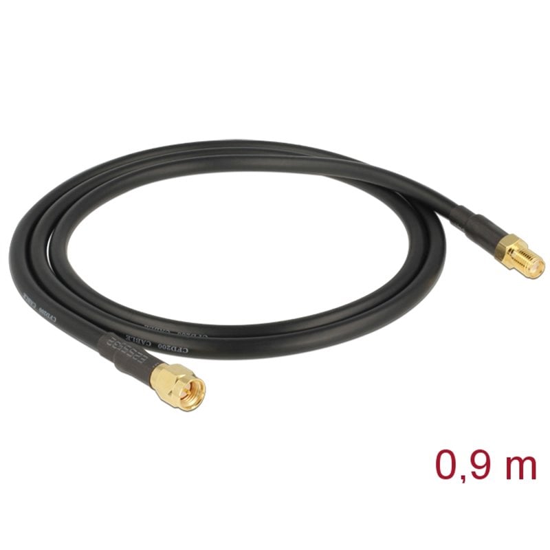 SMA M/F Low-loss SMA Antenna Cable 0,9 m Black - Delock ICOC SMA-MF 009 D