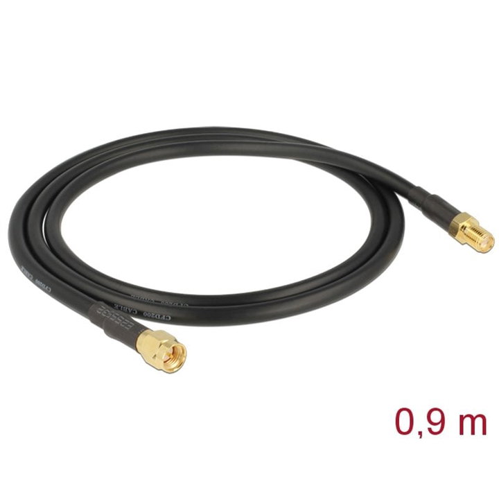 Cavo Antenna SMA M/F a Basse Perdite 0,9m Nero - Delock ICOC SMA-MF009D