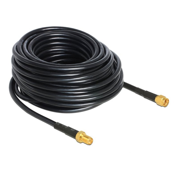 Cavo Antenna SMA M/F a Basse Perdite 15m Nero - Delock ICOC SMA-MF150D