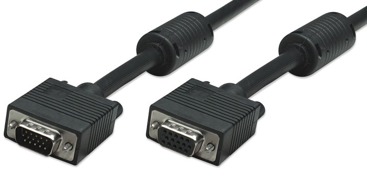 SVGA M/F extension cable with 3 ferrite m - Manhattan IOC SVGA-C- 3