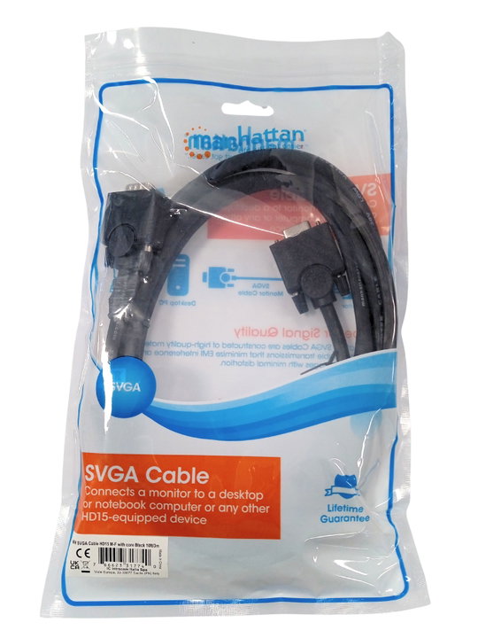 SVGA M/F extension cable with 3 ferrite m - Manhattan IOC SVGA-C- 3