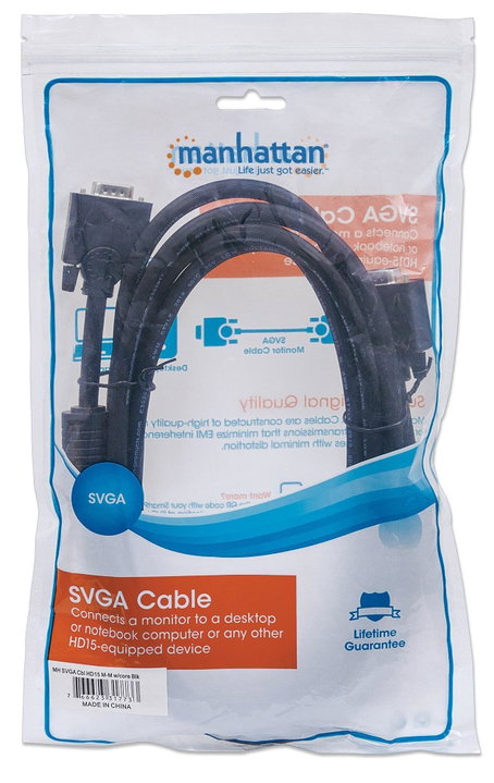 SVGA M/M monitor cable with 1,8 ferrite m - Manhattan IOC SVGA-D- 2