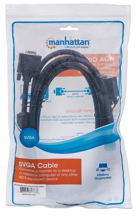 Cavo Monitor SVGA M/M con ferrite 3m - Manhattan ICOC SVGA-D-3