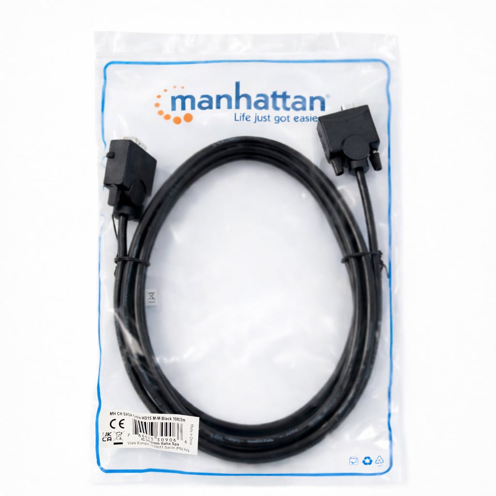 Cavo monitor SVGA standard M/M 3,0m NERO - Manhattan ICOC SVGA-E-030