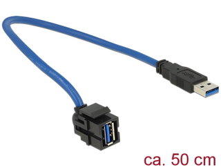 Keystone USB 3.0 A Male/Female 250 ° with cable 50 cm - Delock IOC U-AB- 005 -KEY