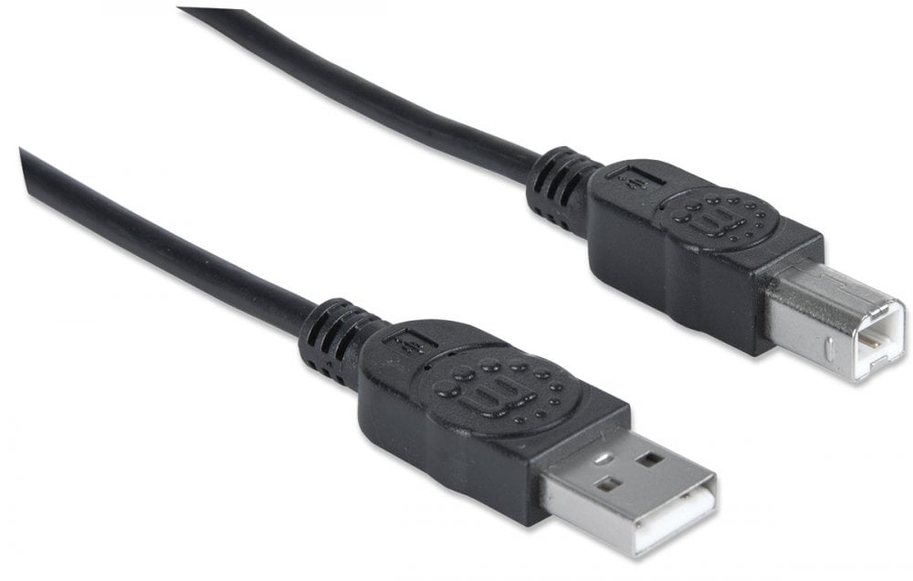 Cavo USB 2.0 A maschio/B maschio 1m Nero - Manhattan ICOC U-AB-10-U2