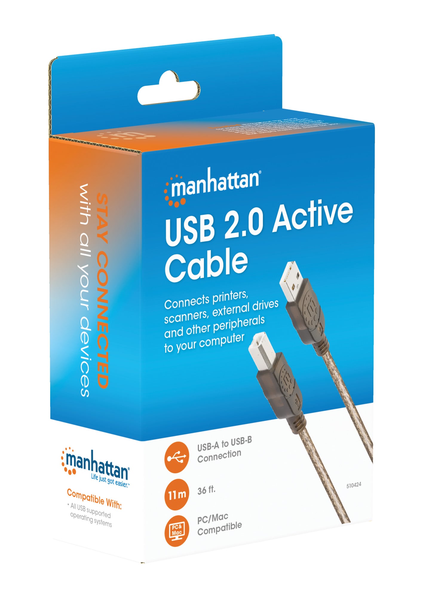 Prolunga Attiva USB-A USB-B Hi-Speed USB 2.0 11m - Manhattan ICOC U-AB-110-U2