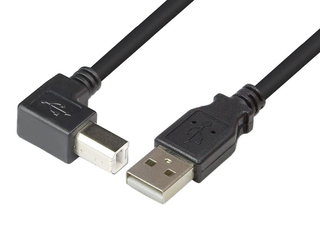 2.0 USB Cable A male/B male angled 3 m black - Techly ICOC U-AB- 30 -ANG