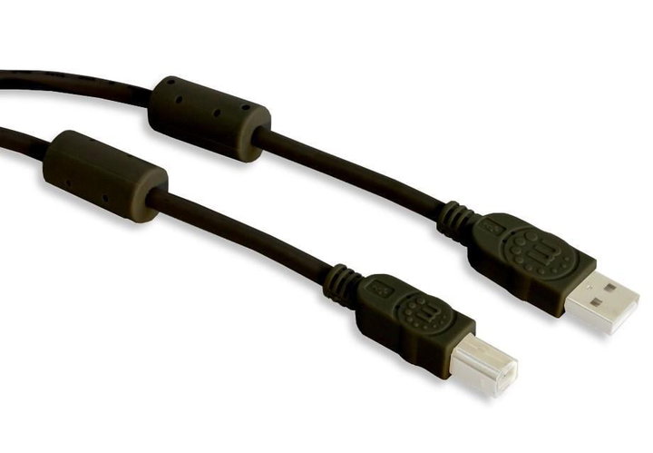 USB cable 2.0 A M / B M 5 m with Ferrite Double Shielding Black - Manhattan IOC U-AB- 50 -U 2 -FBK