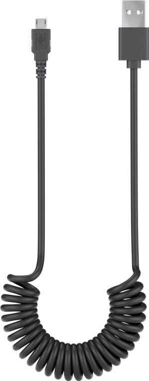 Cavo USB 2.0 Spiralato A maschio/microB 5 pin maschio 1m Nero - Goobay ICOC U-AB-SP3
