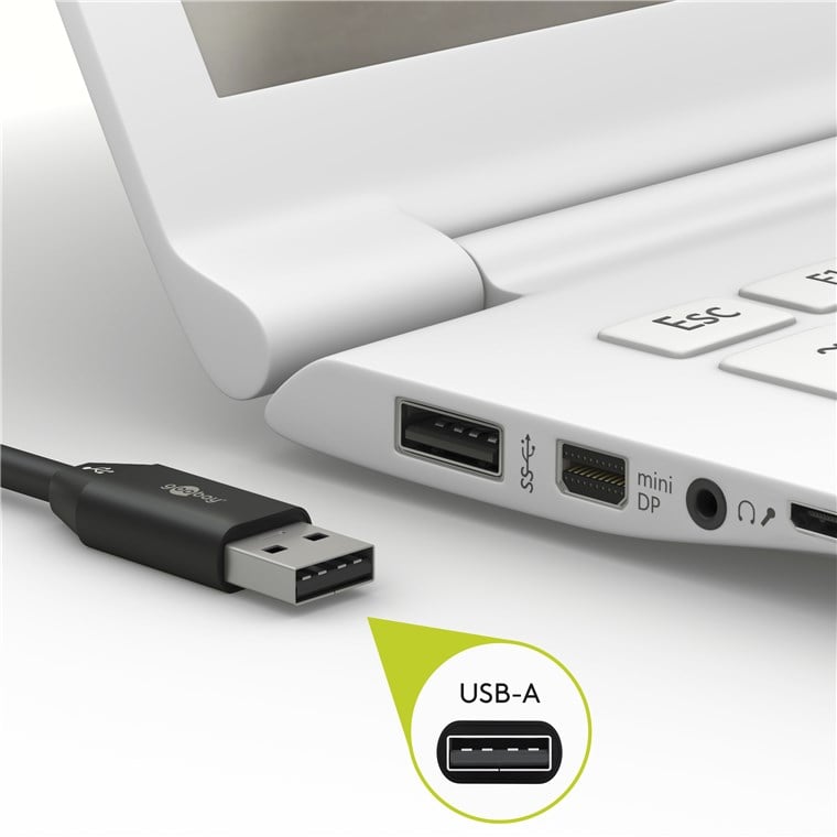 Cavo USB 2.0 Spiralato A maschio/microB 5 pin maschio 1m Nero - Goobay ICOC U-AB-SP3