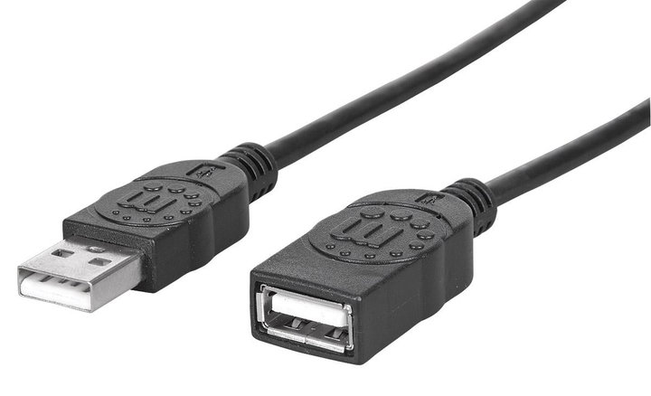 Cavo prolunga USB 2.0 Hi-Speed 1m Nero - Manhattan ICOC U2-AA-10-EX