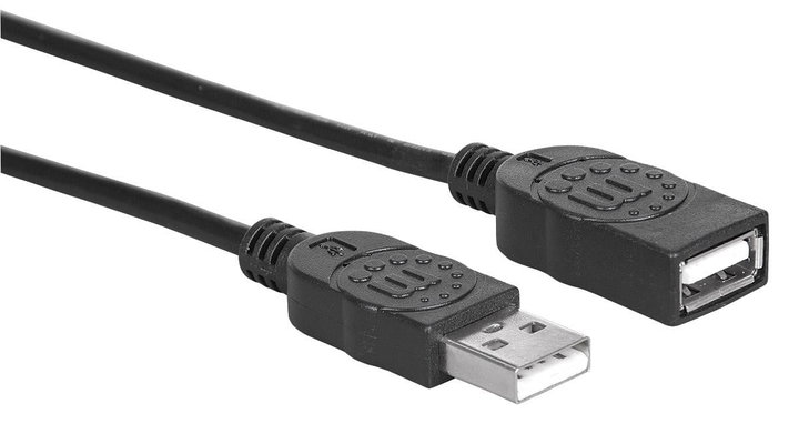 Cavo prolunga USB 2.0 Hi-Speed 1m Nero - Manhattan ICOC U2-AA-10-EX