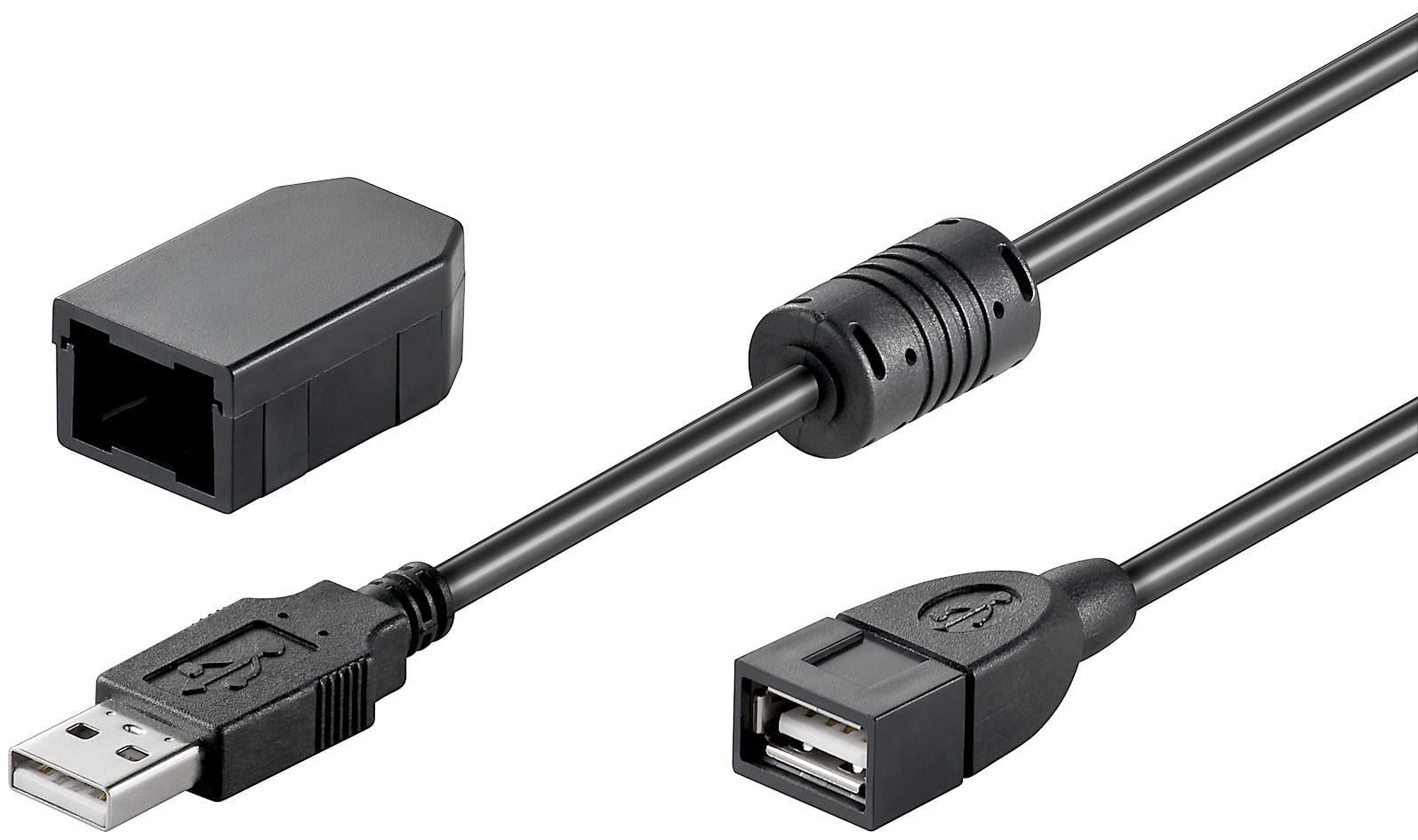 Cavo Prolunga USB 2.0 con Ferrite A Maschio / A Femmina 2m Nero - Goobay ICOC U2-AA-20-EXF