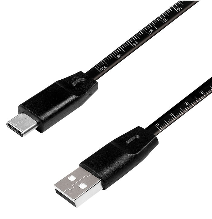 SuperSpeed USB-C Male/USB-A Male Cable with 1 Meter Black - Logilink IOC U 2 -AC-M 010 B
