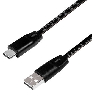 Cavo SuperSpeed USB-C Maschio/USB-A Maschio con Misuratore 1m Nero - Logilink ICOC U2-AC-M010B