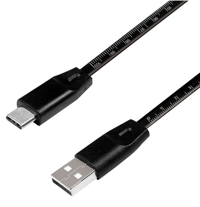 Cavo SuperSpeed USB-C Maschio/USB-A Maschio con Misuratore 1m Nero - Logilink ICOC U2-AC-M010B