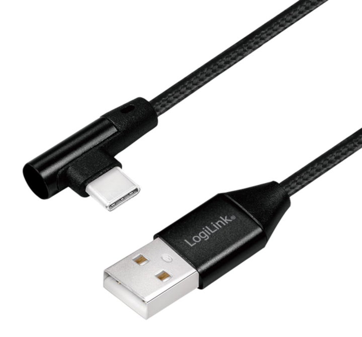 Cavo USB-C Maschio Angolato/USB-A Maschio Dritto 0,3m Nero - Logilink ICOC U2-AC90-003B