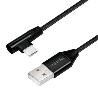 Cavo USB-C Maschio Angolato/USB-A Maschio Dritto 1m Nero - Logilink ICOC U2-AC90-010B