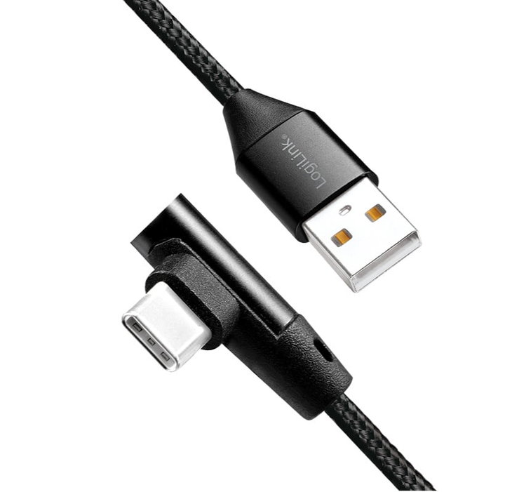 Cavo USB-C Maschio Angolato/USB-A Maschio Dritto 1m Nero - Logilink ICOC U2-AC90-010B