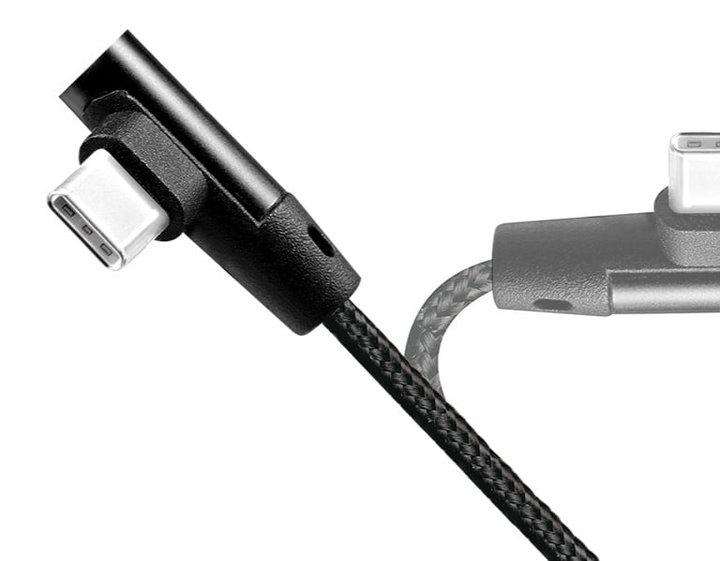 Cavo USB-C Maschio Angolato/USB-A Maschio Dritto 1m Nero - Logilink ICOC U2-AC90-010B
