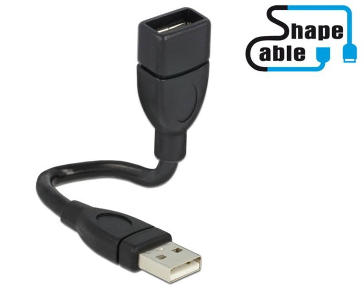 Cavo semi-rigido USB 2.0 A Maschio/Femmina 15cm Nero - Delock ICOC U2-SHAPE15