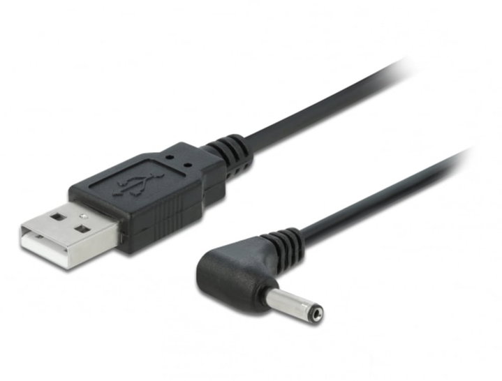 Cavo Alimentazione USB DC 3.5x1.35 mm Angolato 1,5m Nero - Delock ICOC U290A-015BK