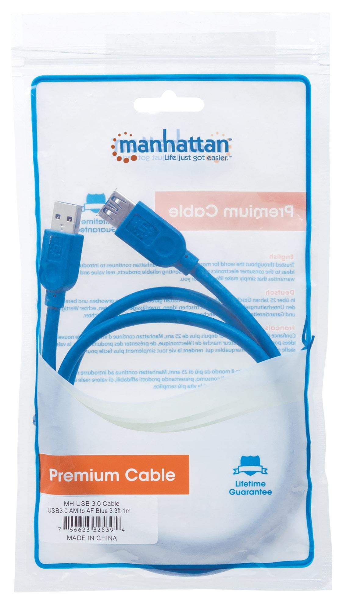 Cavo Prolunga USB 3.2 Gen 1 SuperSpeed A/A M/F 1m - Manhattan ICOC U3-AA-10-EXM