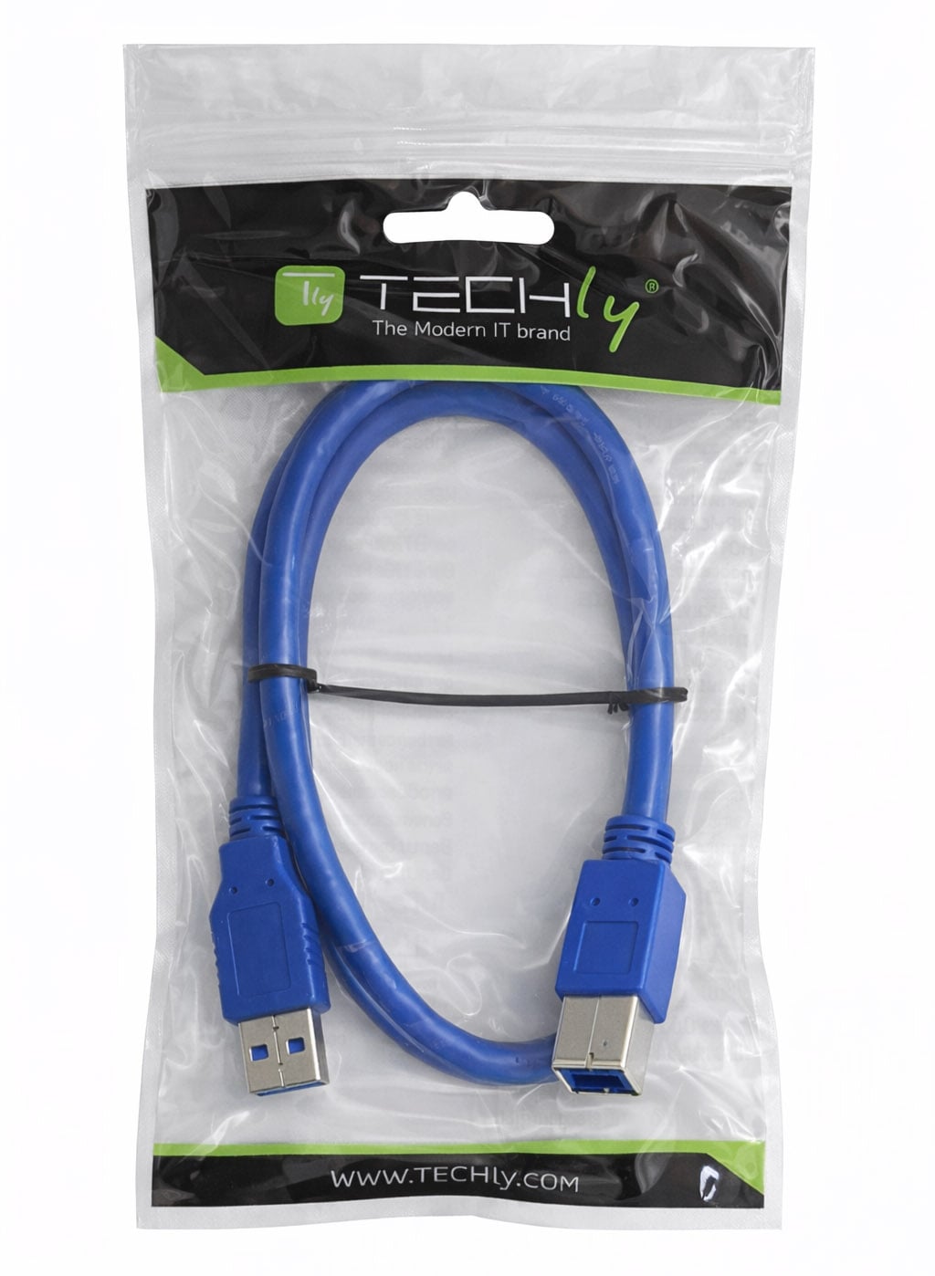 Cavo USB 3.2 Superspeed A maschio/B maschio 0,5m blu - Techly ICOC U3-AB-005-BL