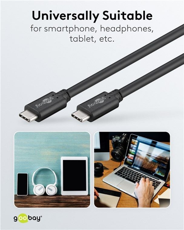 Cavo SuperSpeed USB-C™ 3.2 Gen1 Maschio / Maschio 1m Nero - Goobay ICOC U31-CC-010B