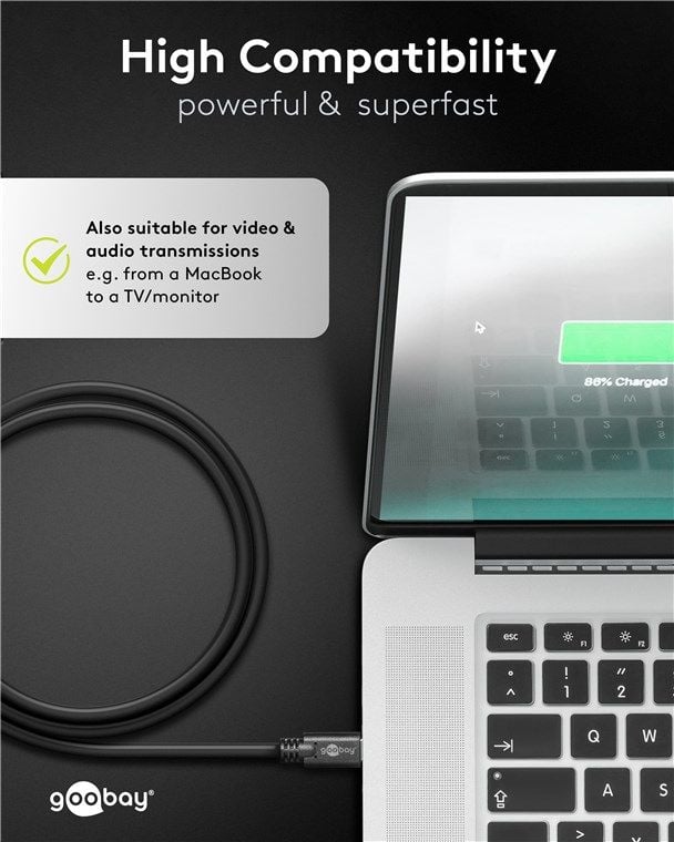 Cavo SuperSpeed USB-C™ 3.2 Gen1 Maschio / Maschio 1m Nero - Goobay ICOC U31-CC-010B
