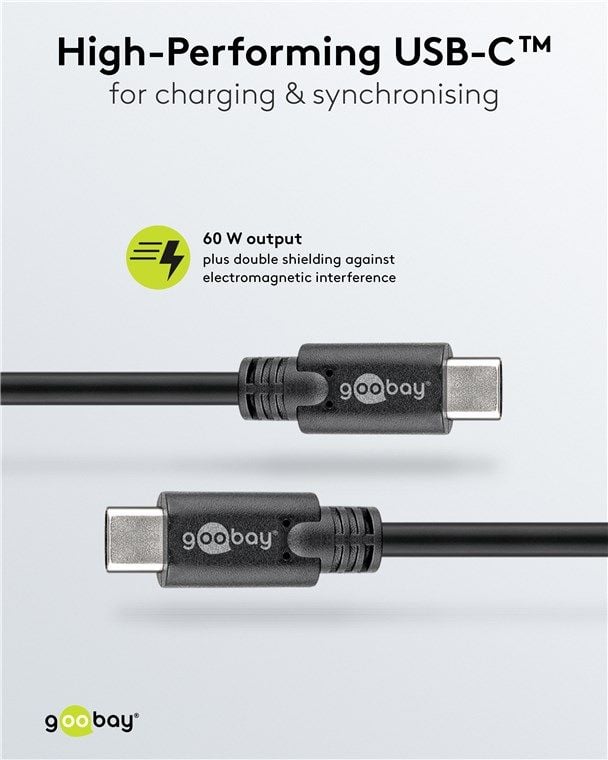 Cavo SuperSpeed USB-C™ 3.2 Gen1 Maschio / Maschio 3m Nero - Goobay ICOC U31-CC-030B