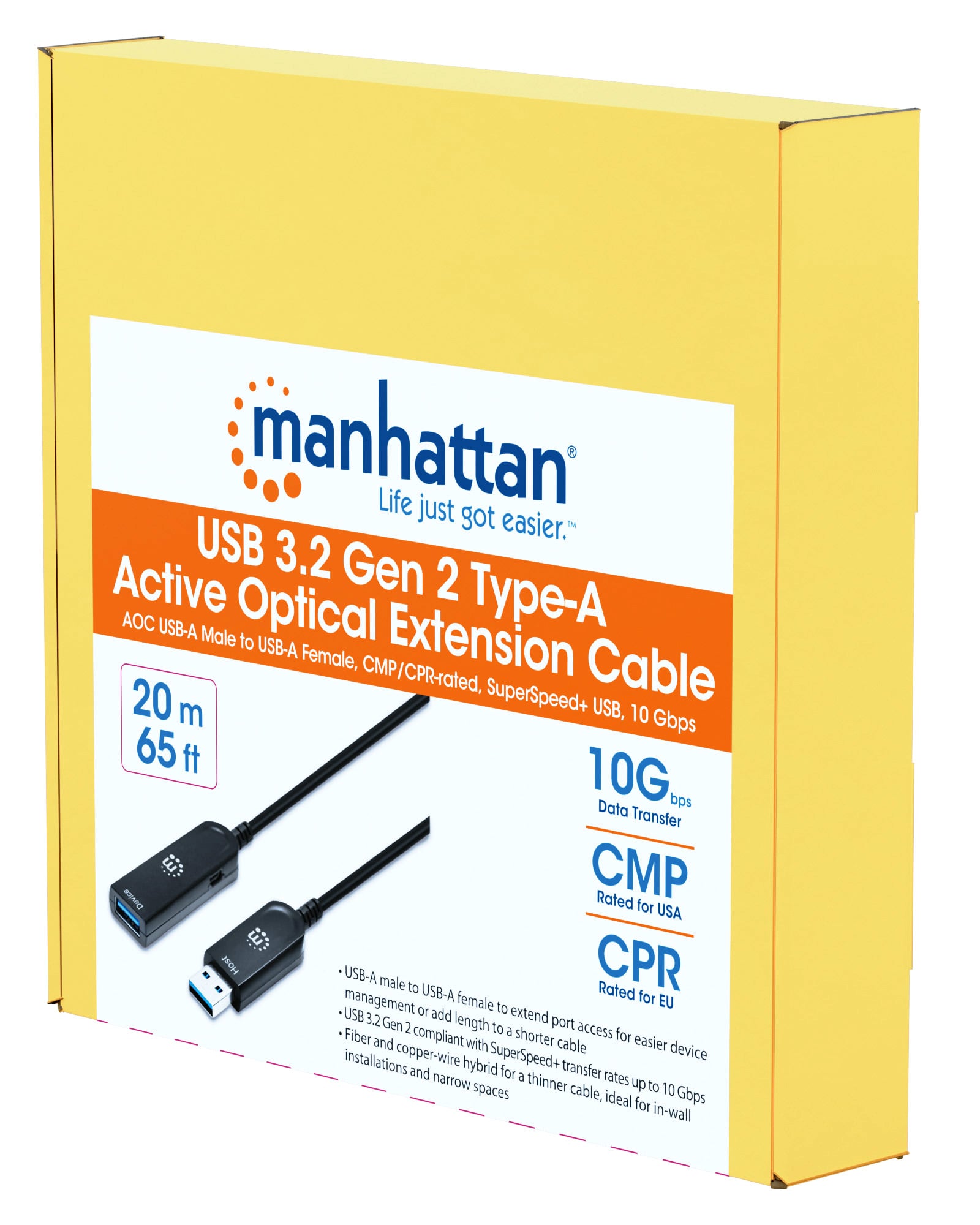 Optical cable Active USB 3.2 Gen 2 SuperSpeed+ USB A M/F 20 m - Manhattan ICOC U 32 AMF-HY- 020 MH