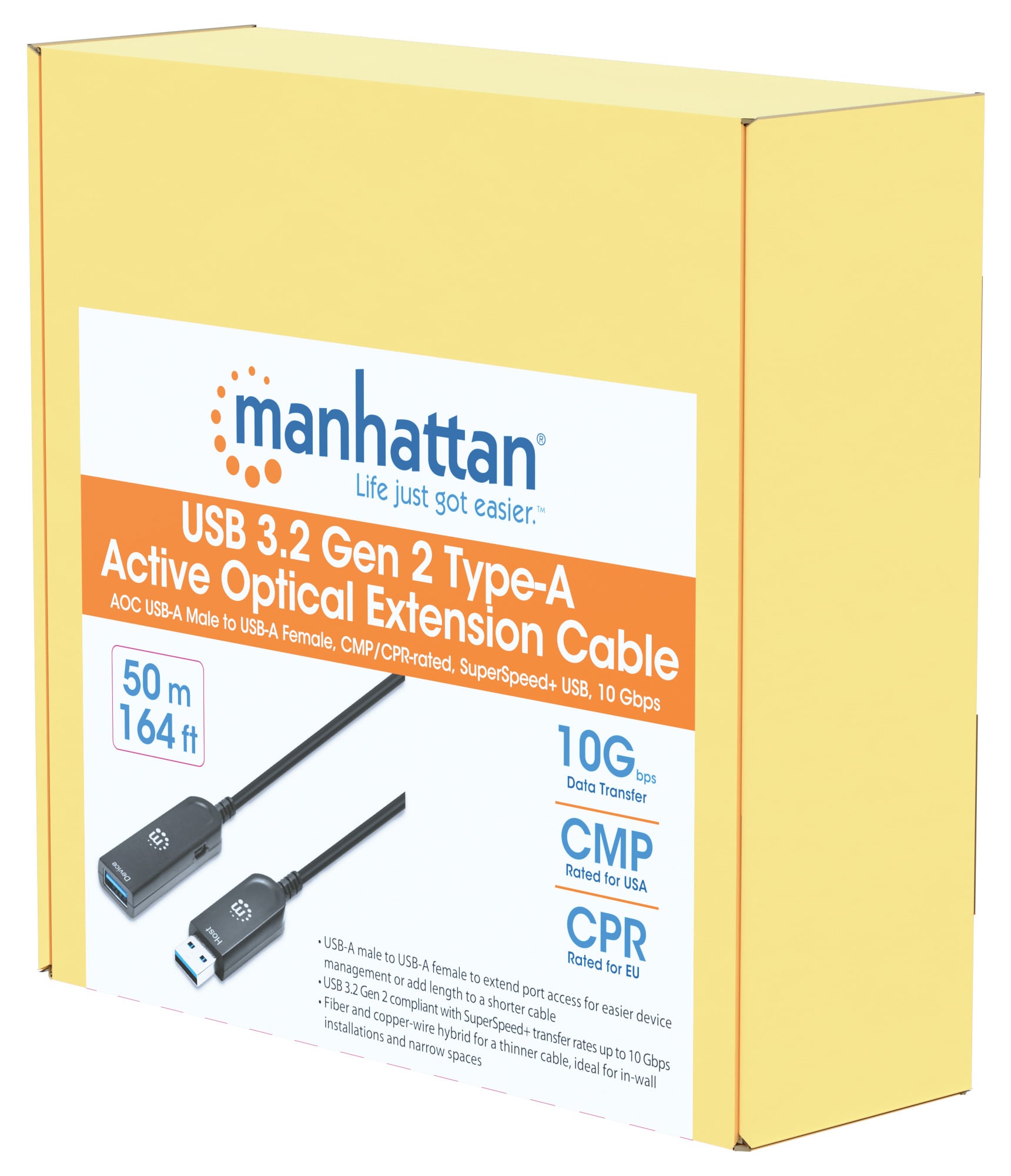 Optical cable Active USB 3.2 Gen 2 SuperSpeed+ USB A M/F 50 m - Manhattan ICOC U 32 AMF-HY- 050 MH