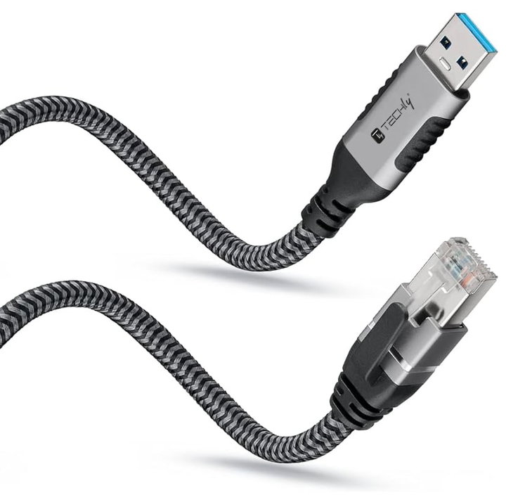 Cavo USB 3.2 Tipo A Maschio a Ethernet RJ45 Maschio 7,5m - Techly ICOC U3A-RJ45-075