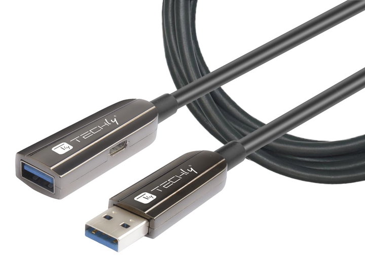 Optical cable Active USB 3.2 SuperSpeed USB A M/F 30 m Black - Techly IOC U 3 AMF-HY- 030