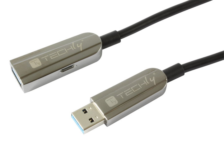 Optical cable Active USB 3.2 SuperSpeed USB A M/F 30 m Black - Techly IOC U 3 AMF-HY- 030