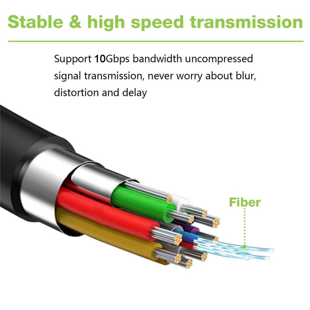 Cavo Audio/Video Ottico Attivo USB-C™ M/M AOC Fibra Ottica 4K 10m - Techly ICOC U3C-HY-010
