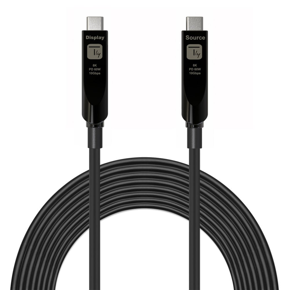 Optical Cable Active USB 3.2 Gen 2 10 Gbps USB-C M/M Fiber Optical 8 K 15 m - Techly ICC U 3 C-HY 10 G- 015