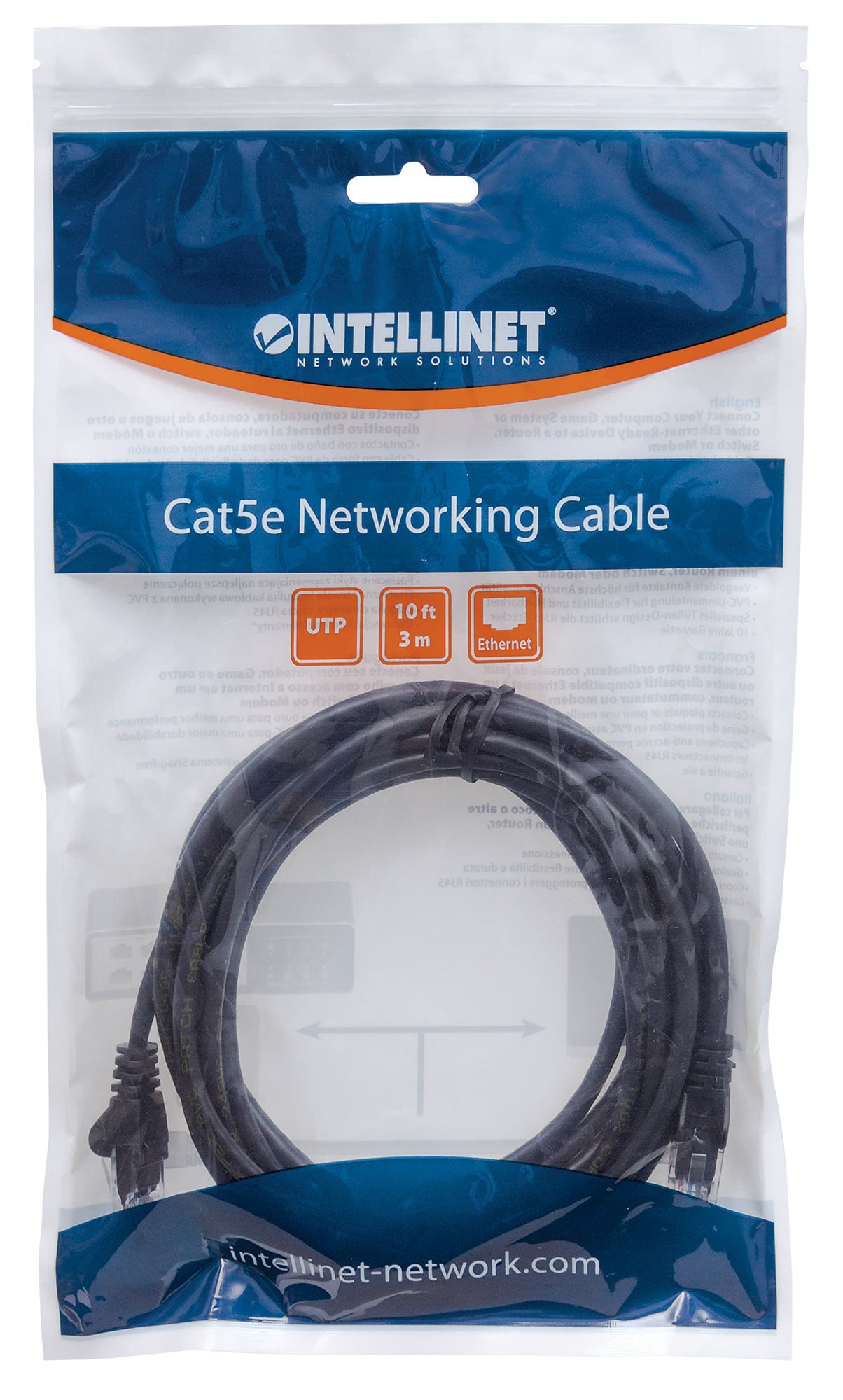 Cavo di rete Patch in Rame Cat5e Nero UTP 0,15m - Intellinet ICOC U5EB-001-BK
