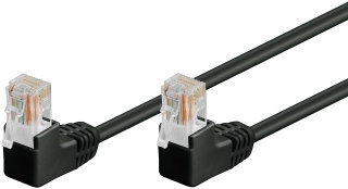 Cavo di rete patch angolato 90° CCA Cat5e Nero UTP 0,5m - Goobay ICOC U5EB-005-BKA