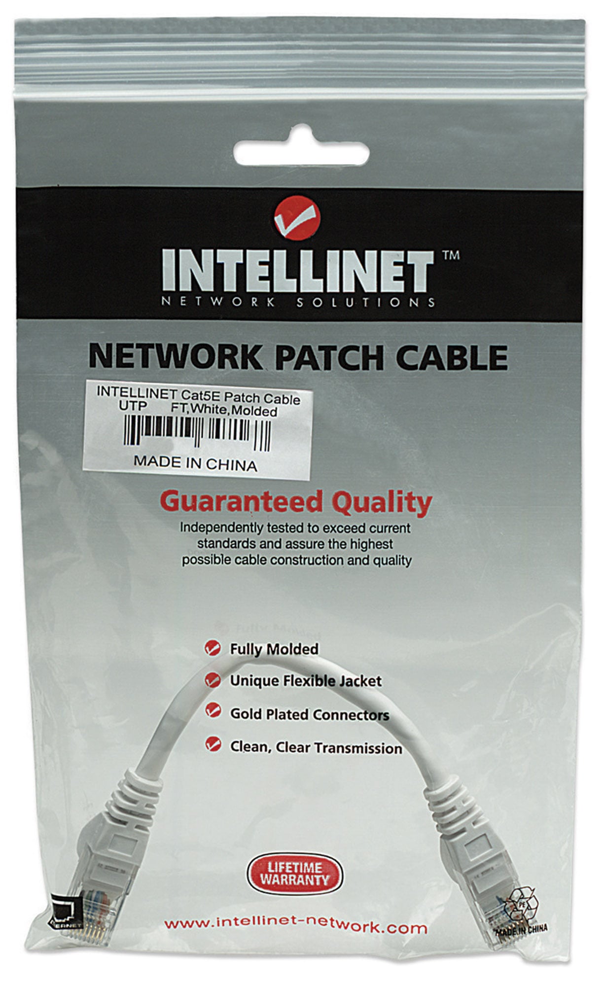 Cavo di rete Patch in Rame Cat5e Bianco UTP 0,5m - Intellinet ICOC U5EB-005-WH
