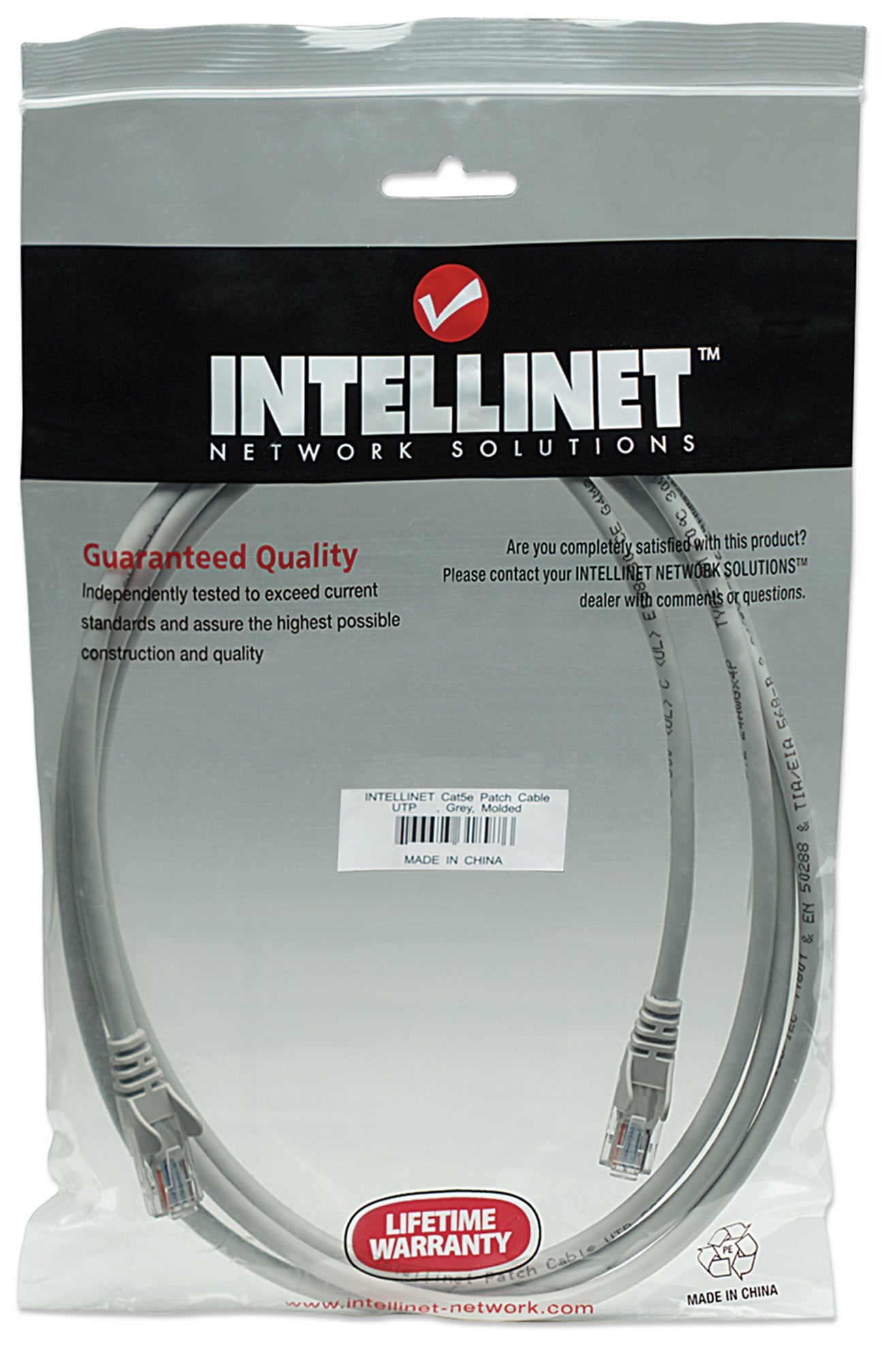 Cavo di rete Patch in Rame Cat5e Grigio UTP 1,5m - Intellinet ICOC U5EB-015